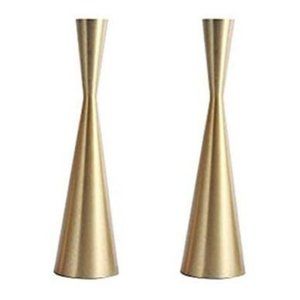 Godinger Gold Mid-Century Candlestick Holders